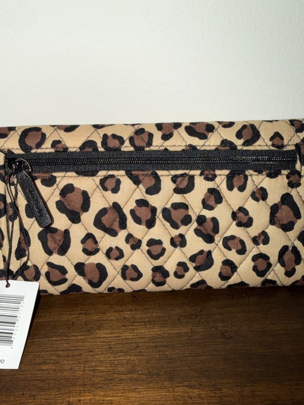Vera Bradley Leopard Print Quilted Cotton Trifold Wallet Magnetic Closure NWT - Picture 3 of 7
